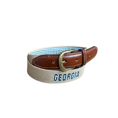 UGA Block G Embroidered Belt