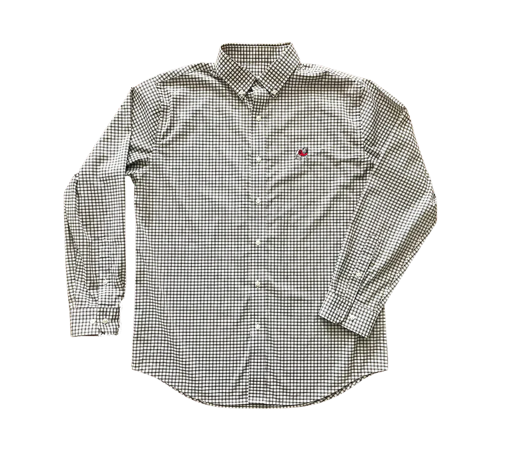 FINAL SALE - UGA Standing Dog Performance Button Down Charcoal