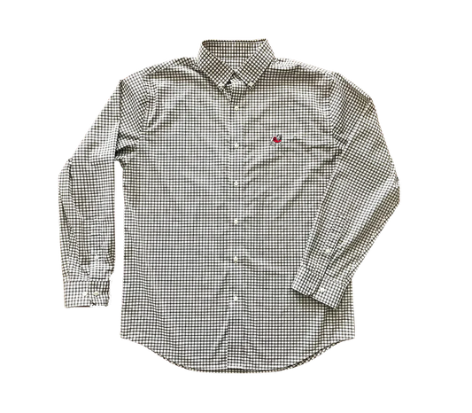 FINAL SALE - UGA Standing Dog Performance Button Down Charcoal