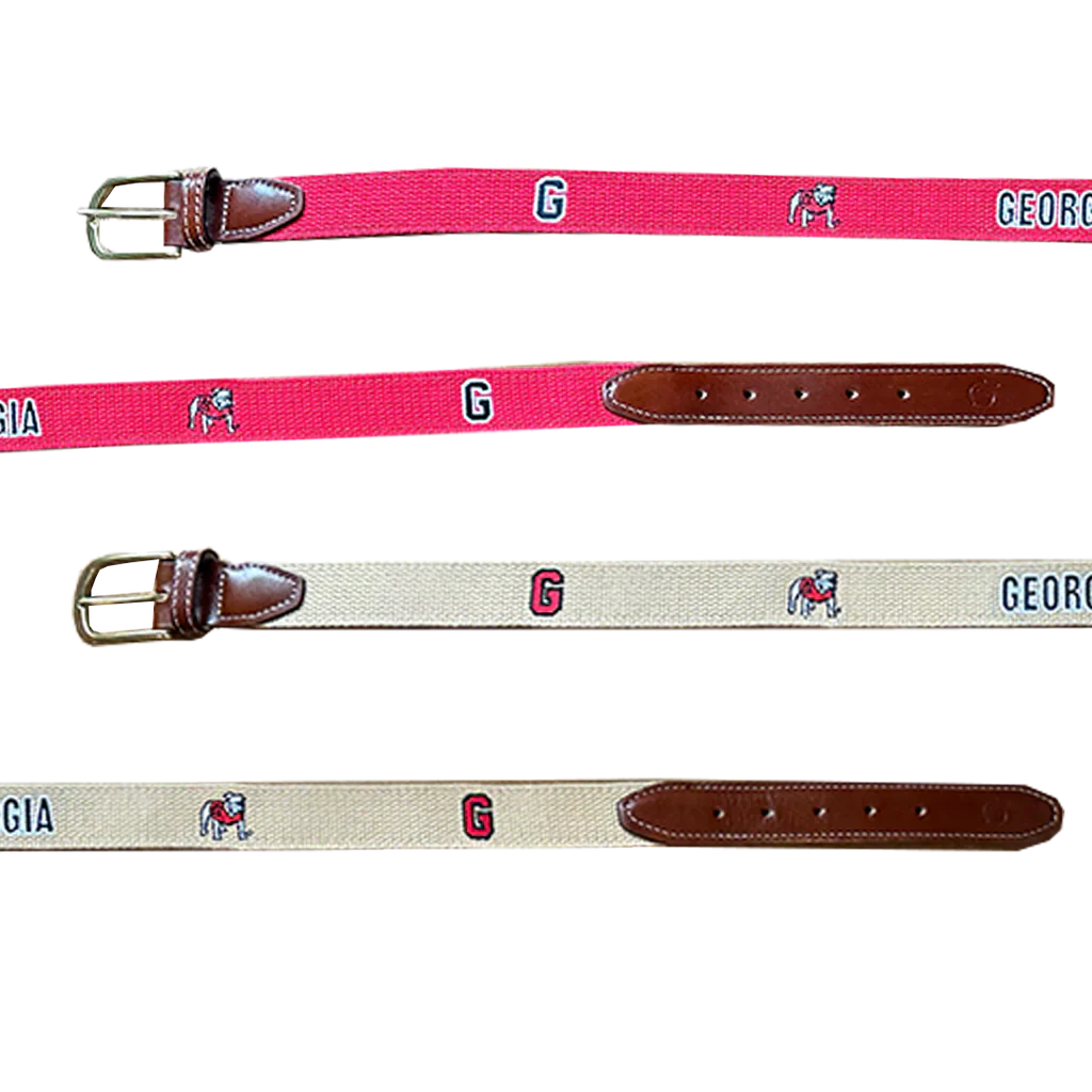 UGA Block G Embroidered Belt