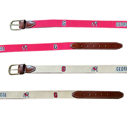 UGA Block G Embroidered Belt