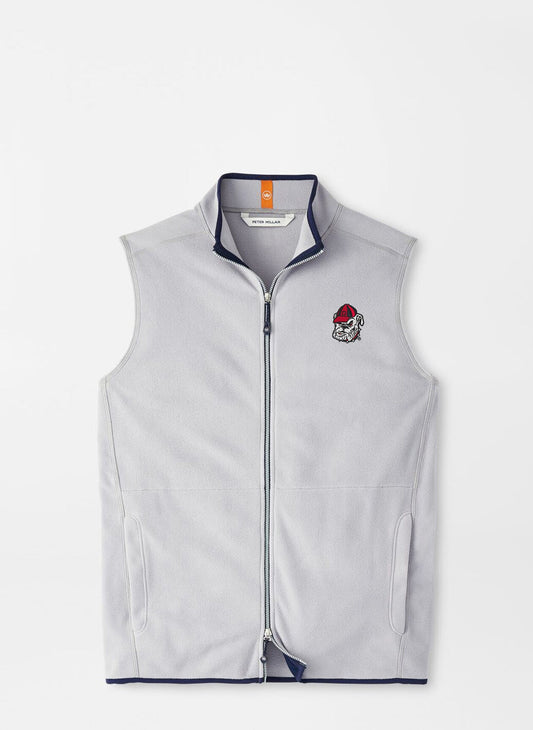 FINAL SALE - UGA Bulldog Head Thermal Flow Micro Fleece Vest Gale Grey