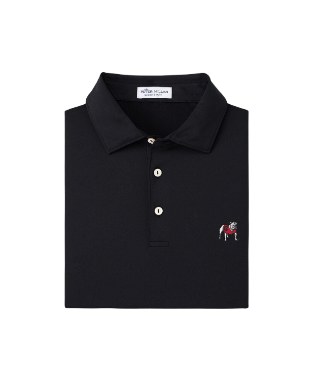 FINAL SALE - UGA Standing Dawg Solid Performance Jersey Polo Black