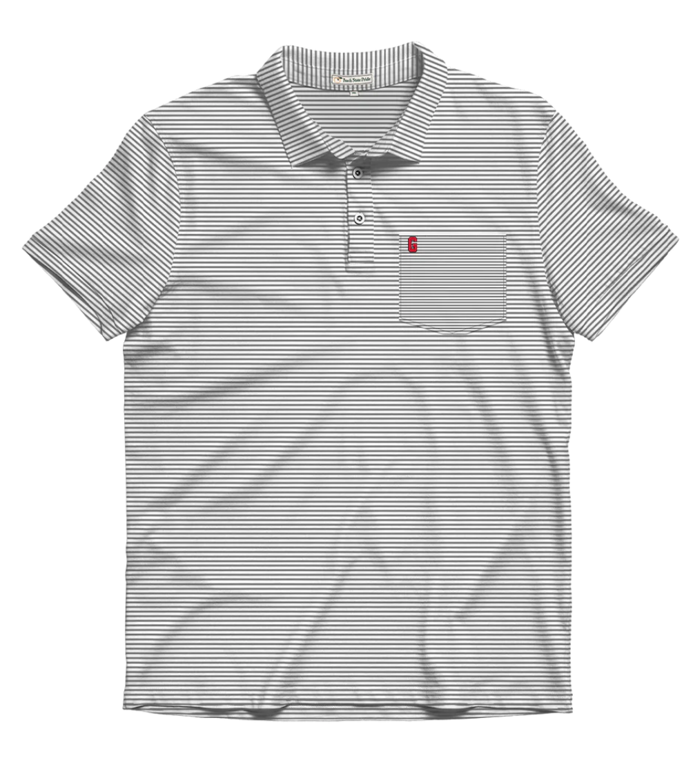 FINAL SALE - UGA Standing Dawg Charcoal & White Heathered Loblolly Polo